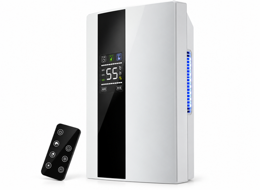 Déshumidificateur électrique 2,2 L avec télécommande pour pièce de 15 à 30 m² — fond blanc