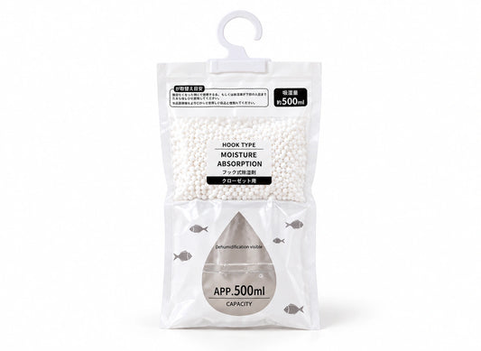 Grands absorbeurs d'humidité réutilisables à suspendre – Lot de 5 — un exemplaire sur fond blanc