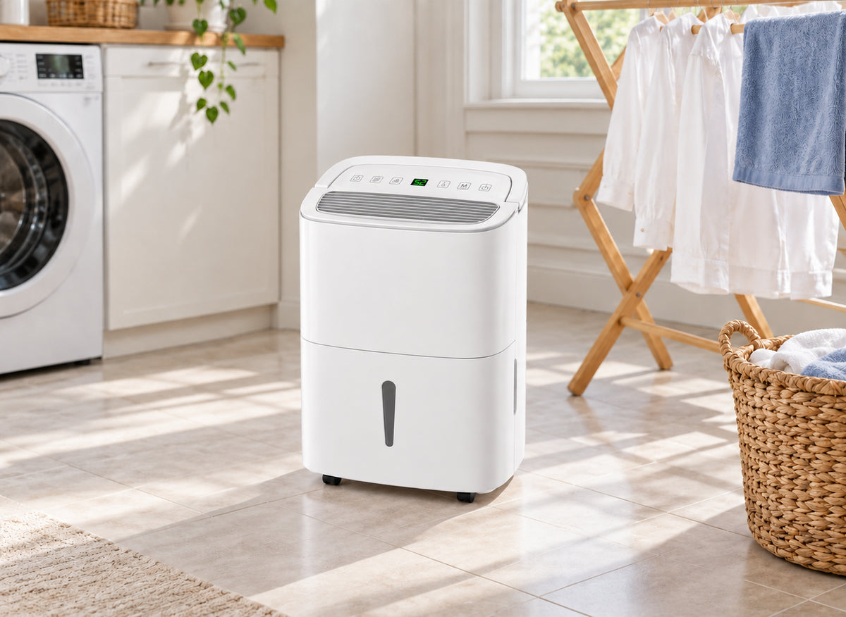 Déshumidificateur Wi-Fi dans une buanderie