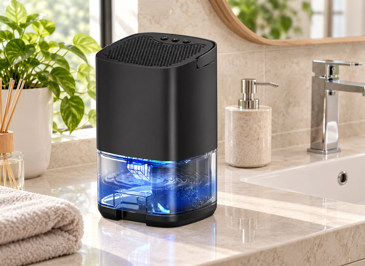 Petit déshumidificateur thermoélectrique 350 ml/24 h – Réservoir 1 L — chambre