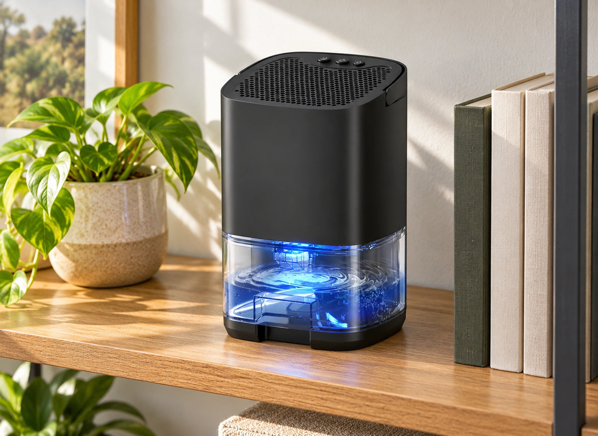 Petit déshumidificateur thermoélectrique 350 ml/24 h – Réservoir 1 L — intérieur