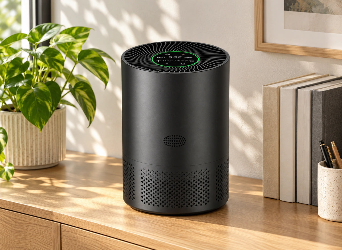 Purificateur d'air HEPA H13 avec capteur PM2,5 – CADR 185 m³/h, 25 W — intérieur