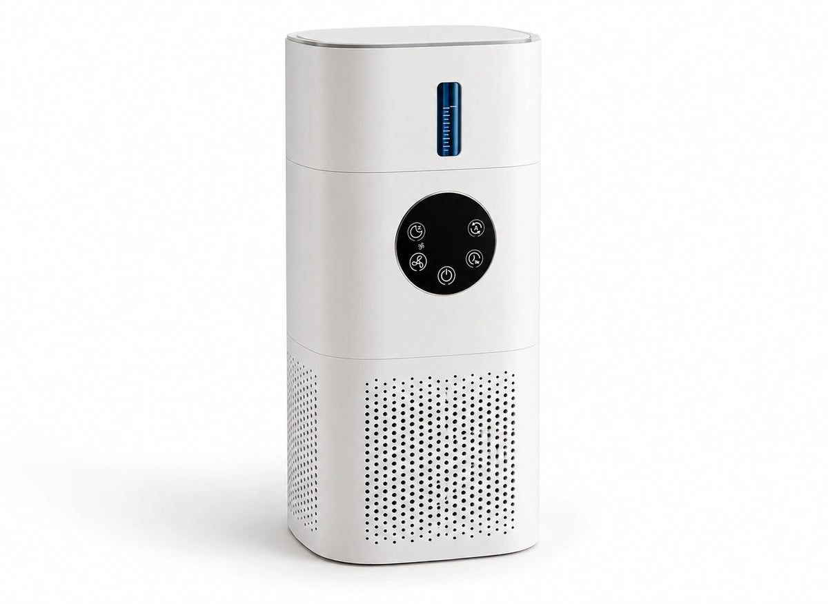 Purificateur d'air et humidificateur 2-en-1 – Filtre HEPA H13, 24 W — produit sur fond blanc