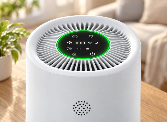 Purificateur d'air compact HEPA H13 avec capteur PM2,5 — tableau de bord