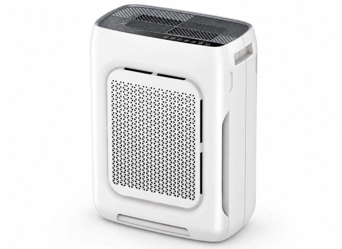 Purificateur d'air HEPA H13 avec préfiltre lavable et capteur – 45 W — produit sur fond blanc